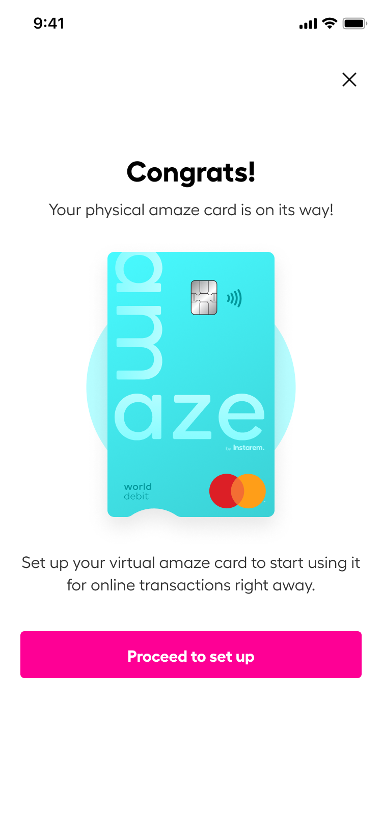 amaze new card bank add