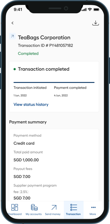 view business transactions from your mobile phone