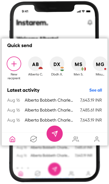 use quick send with Instarem app