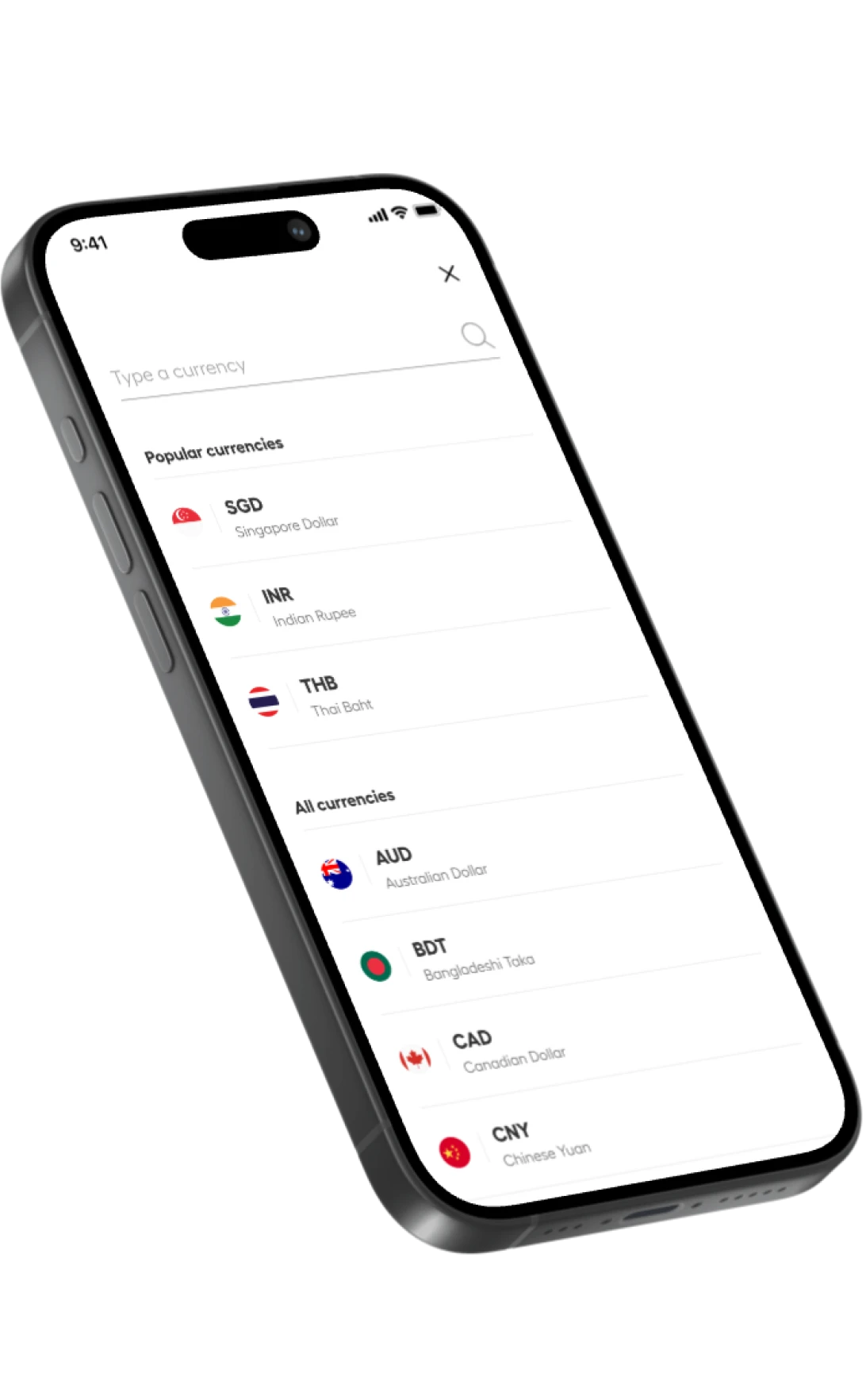 Instarem MY currency list