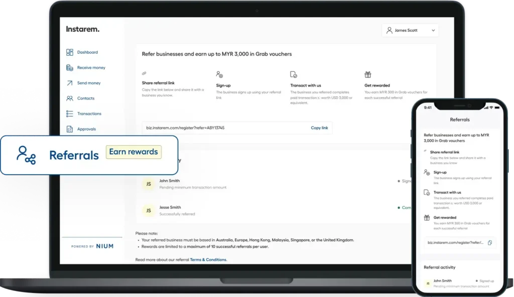 Instarem MY SME dashboard